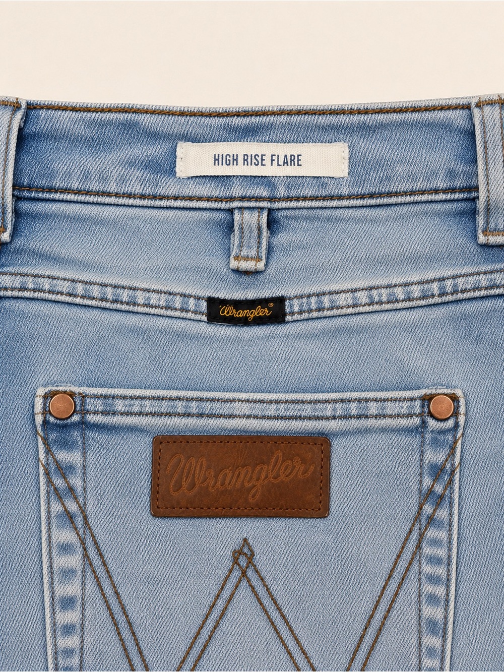 Wrangler High Rise Flare Jeans 28x34 Light Wash Bell Bottom - Picture 6 of 8